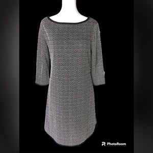 Max Studio Chevron,Boatneck,3/4 Sleeve Dress